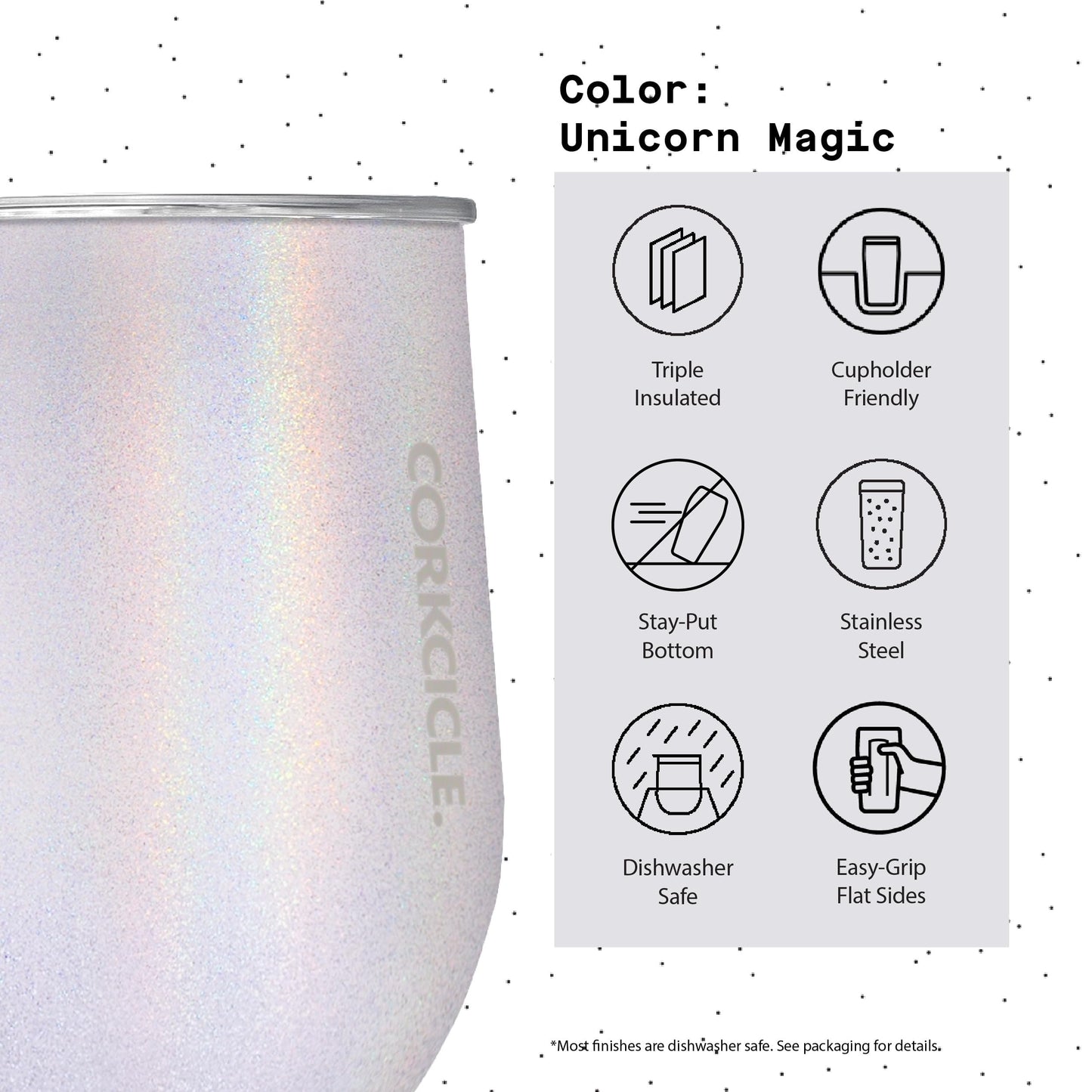 Corkcicle Stemless Insulated Wine Glass Tumbler, 12 oz – Stainless Steel Stemless Wine Glass Keeps Beverages Cold for 6 Hrs, Hot for 3 Hrs