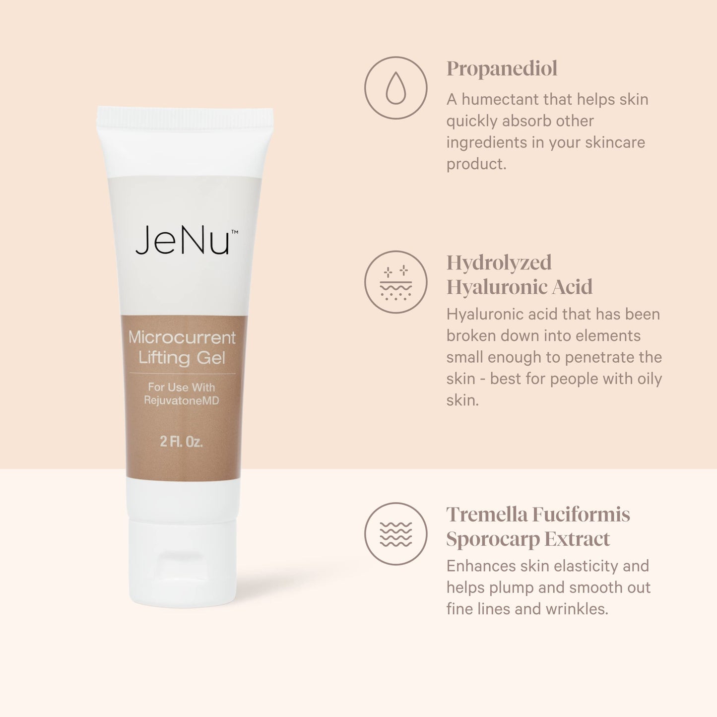 Trophy Skin Microcurrent Lifting Gel - Microcurrent Gel Made with Hyaluronic Acid for RejuvatoneMD Facial Toning System - Instant Face Lift Skin Treatment - 2 fl oz