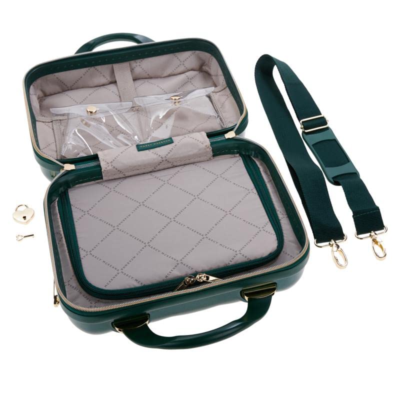 Marcy McKenna 2-in-1 Essential Milan Hardside Beauty Case - Rose Gold Marble, 12''L x 6.5''W x 9.25''H(743-060)