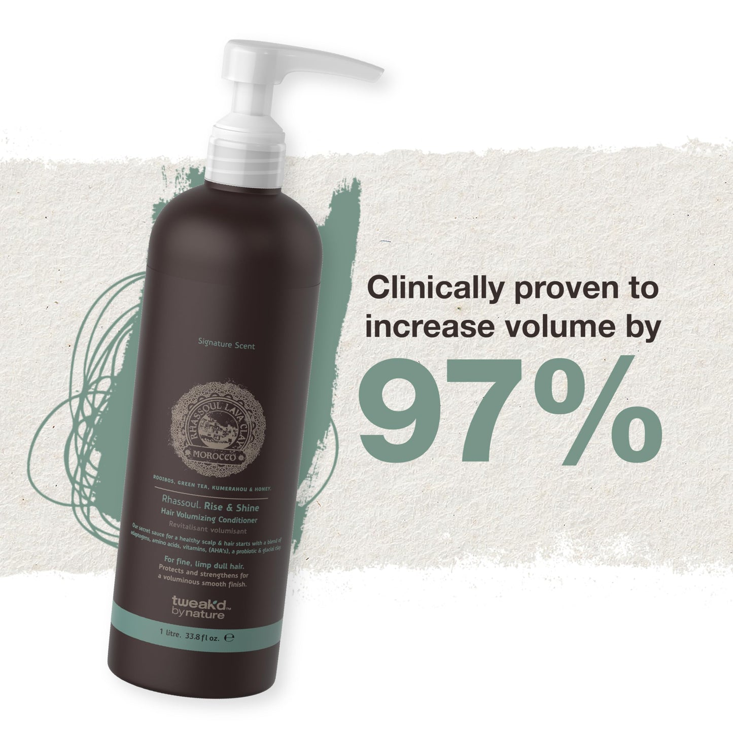Tweak’d by Nature - Rise & Shine Volumizing and Thickening Conditioner for Fine Hair, Hydrating Hair Care for Soft, Tangle-Free Finish, Cruelty Free (33.8 ounces)