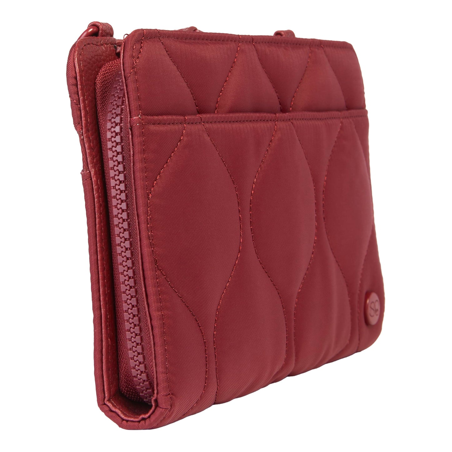 Samantha Brown To-Go RFID Blocking Quilted Travel Wallet Crossbody, Grey