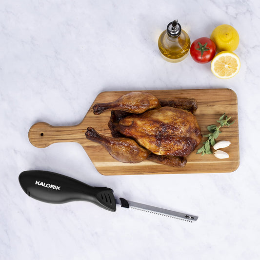 Kalorik Cordless Electric Knife with Fish Fillet Blade, Black
