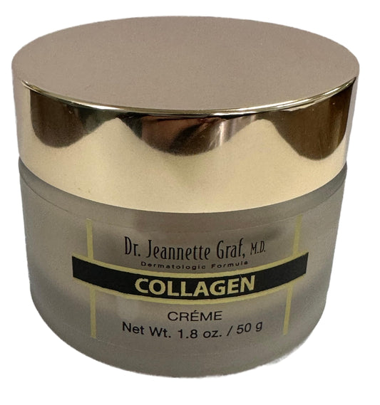TWEAKERZ Dr Jeannette Graf Collagen Crème 1.8 oz - Hydrolyzed Collagen and Hydrolyzed Elastin Moisturizer Cream - AM and PM Face Cream Gold Jar