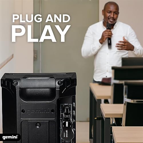 Gemini Sound Pro Audio GMU Plug and Sing Karaoke DJ Bluetooth Wireless UHF Band Handheld Microphone with Cordless 1/4" Inch Jack Transmitter Adapter for Speakers