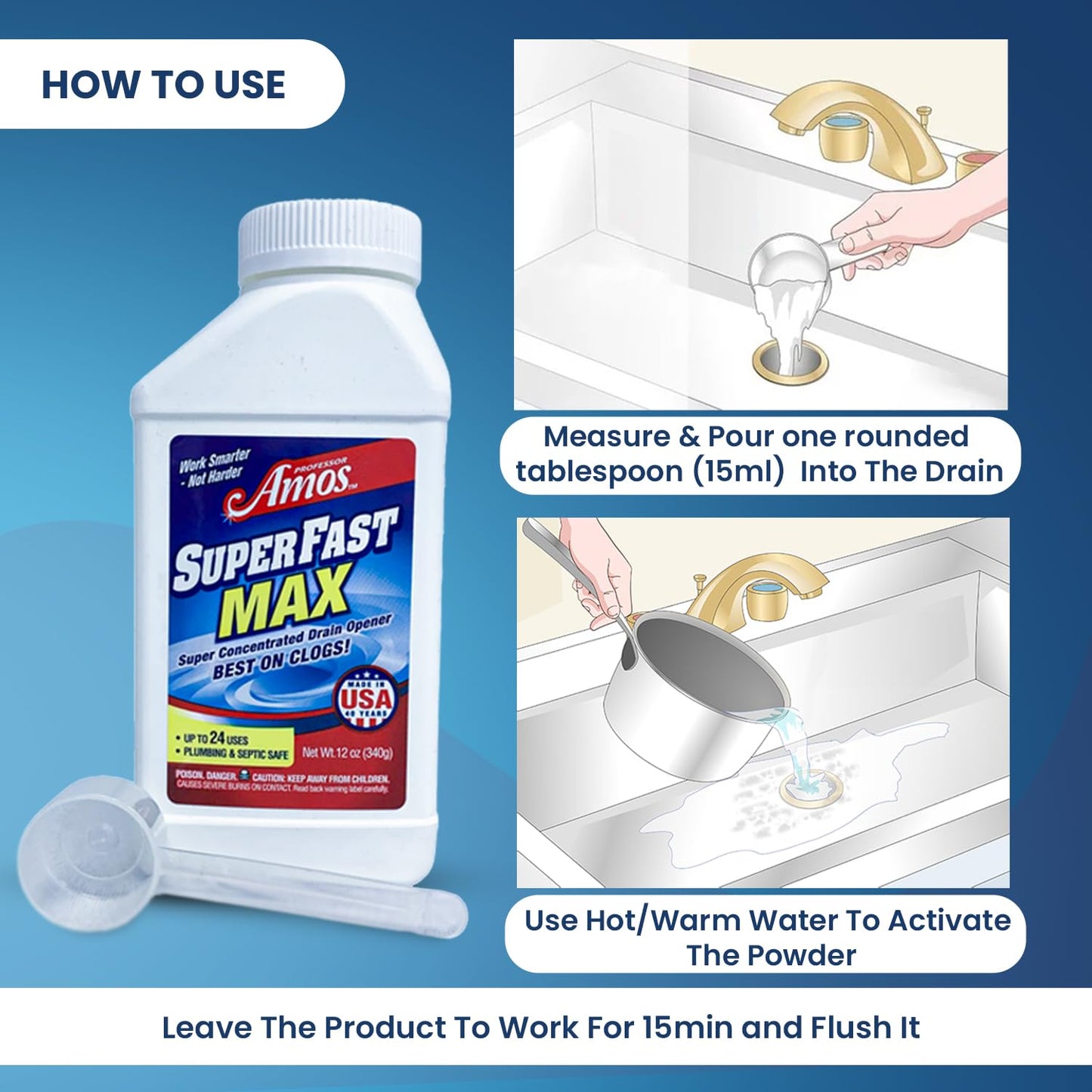 Professor Amos SuperFast MAX Super Concentrated Drain Powder