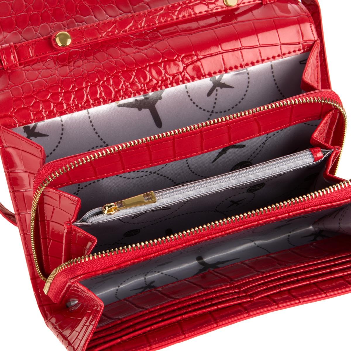 Samantha Brown To-Go Faux Croco Wallet Crossbody