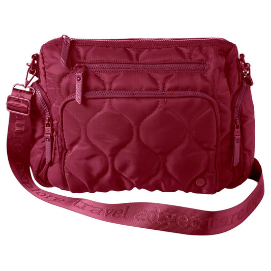 Samantha Brown To-Go Quilted Cargo Crossbody, Burgundy