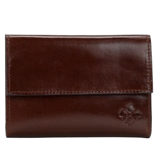 Patricia Nash Woodstock Leather Frame Tri-fold Wallet with RFID Protection, British Tan