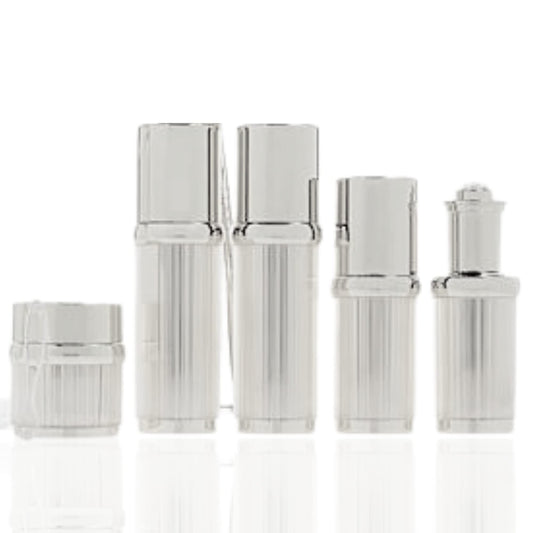 Marcy McKenna Luxury Airless Travel Toiletry Bottle with Clear Vinyl Pouch, Leakproof Airless Technology, TSA Approved, Dispenser Bottle Set of 8