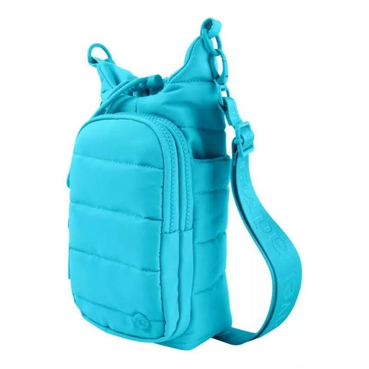 Samantha Brown Polyester Quilted Water Bottle Carier Crossbody (Turquoise)