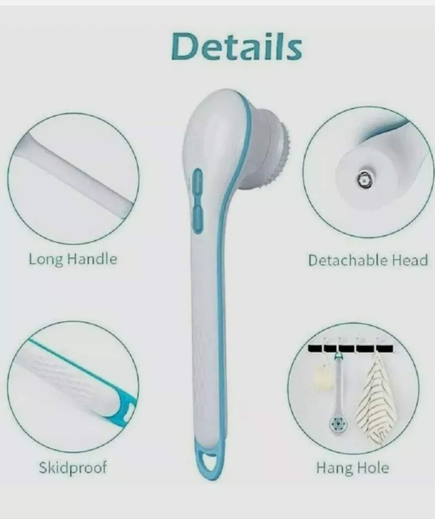 Spin Spa Body Brush Deluxe 10 pc Kit - Teal