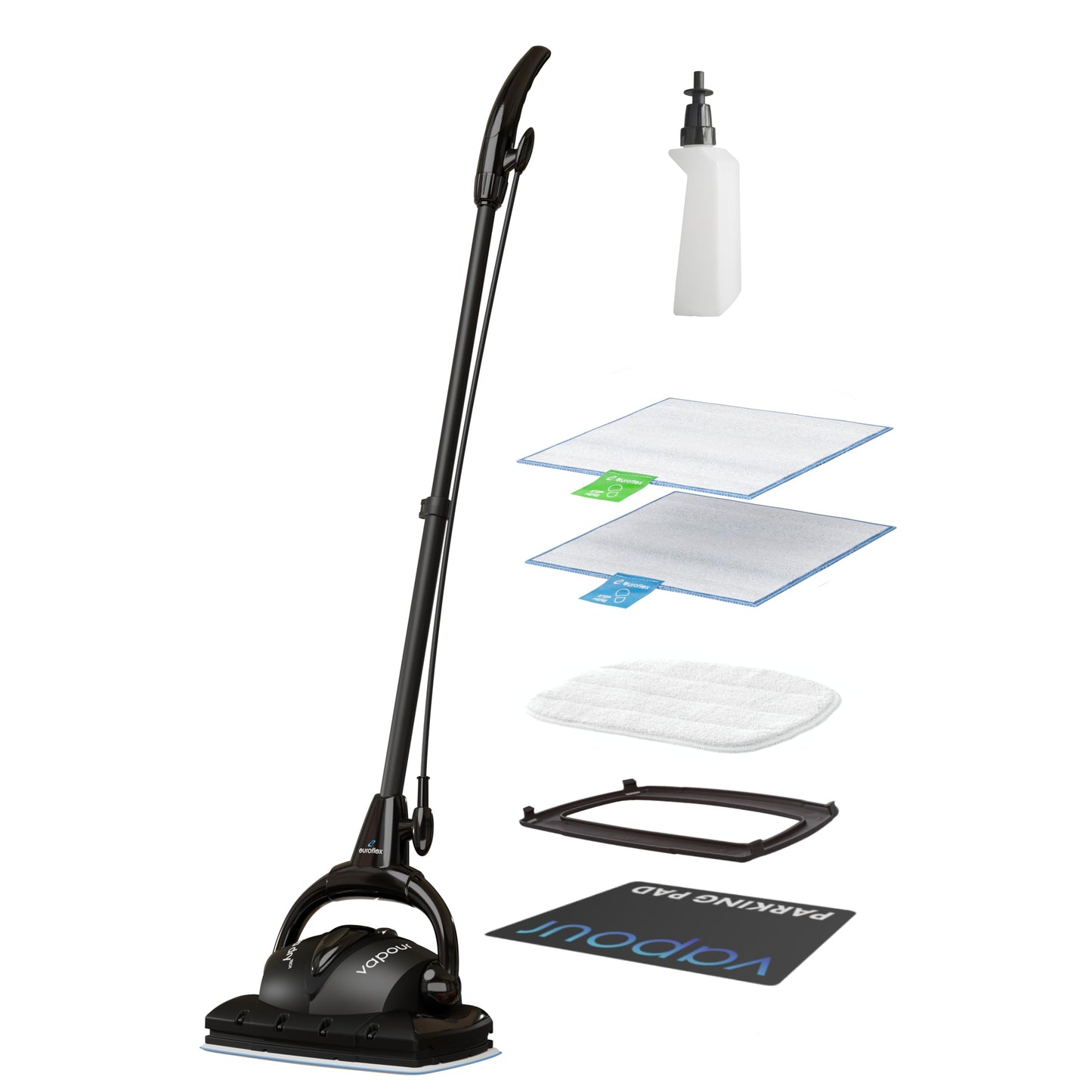 Euroflex Vapour Steam Mop - High Pressure Cleaner for Floors, 36 PSI Heavy Duty Commercial Style, Superheated Steam 266 Degrees F With Front Boost, Ultra Dry