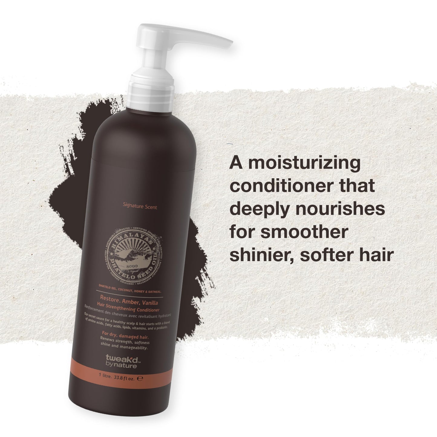 Tweak’d by Nature - Restore Hair Strengthening Conditioner, Deep Conditioner for Dry and Damaged Hair, Cleanses and Moisturizes, Cruelty Free (33.8 ounces)