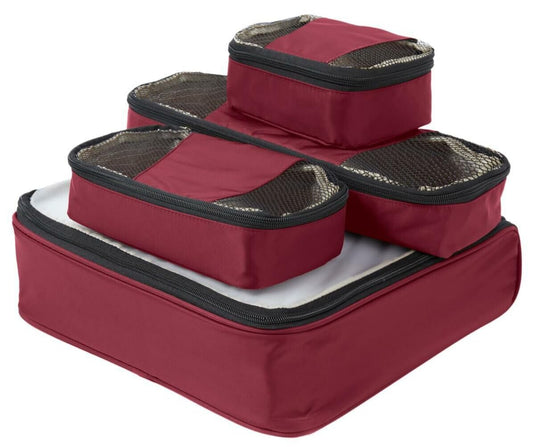 Samantha Brown Slim Line Packing Cubes 4-Piece Set - Burgundy -