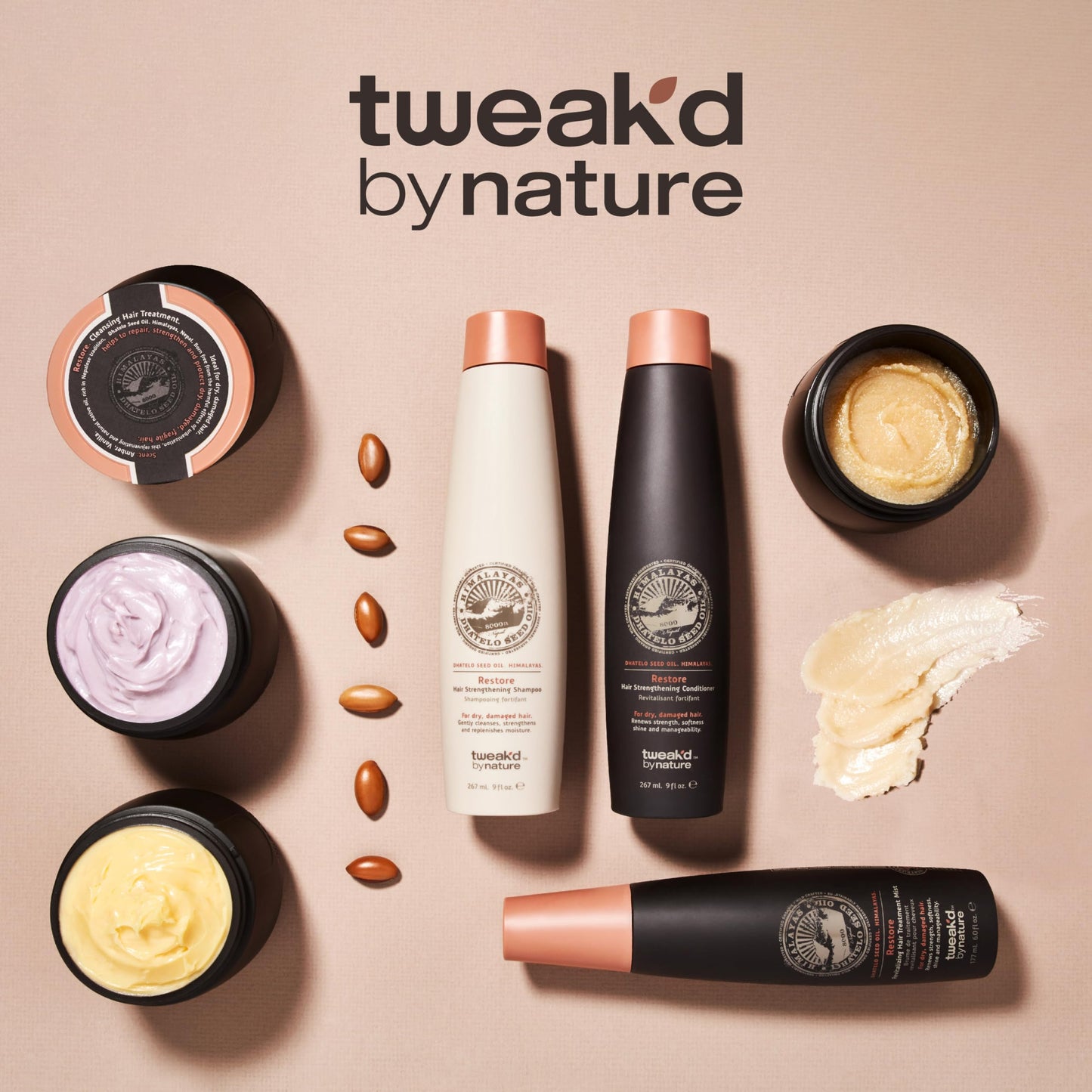 Tweak’d by Nature - Restore Hair Strengthening Shampoo, Ultra-Moisturizing for Dry Damaged Hair, Leaves Hair Shiny and Soft, Cruelty Free