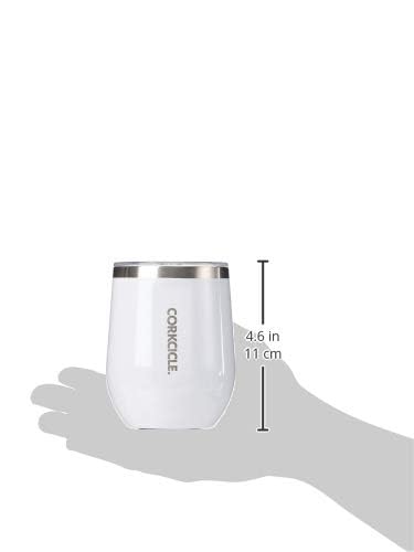 Corkcicle Stemless Insulated Wine Glass Tumbler, 12 oz – Stainless Steel Stemless Wine Glass Keeps Beverages Cold for 6 Hrs, Hot for 3 Hrs