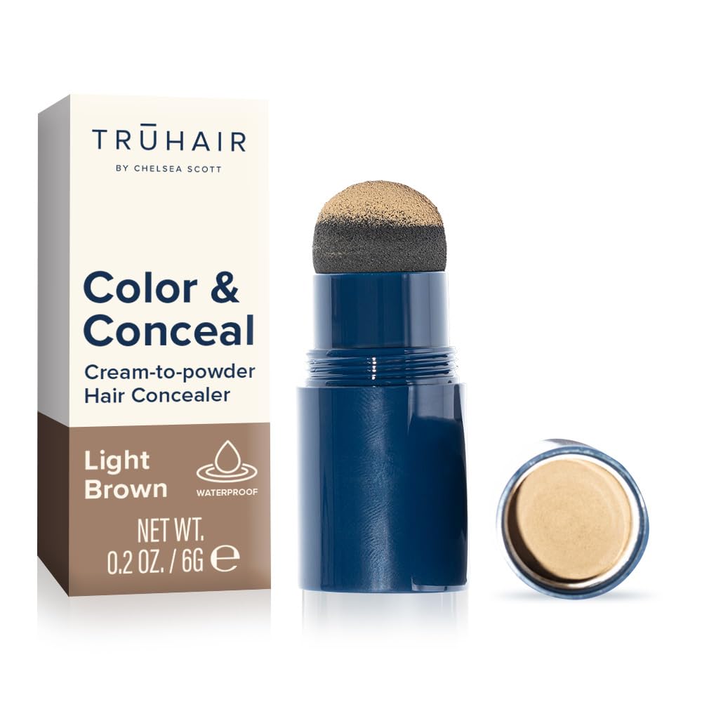TRUHAIR Color & Conceal Waterproof Root Touch Up Hair Color Concealer - Hair Cover up for Gray Coverage and Hairline Filling - 11 Hair Colors Available