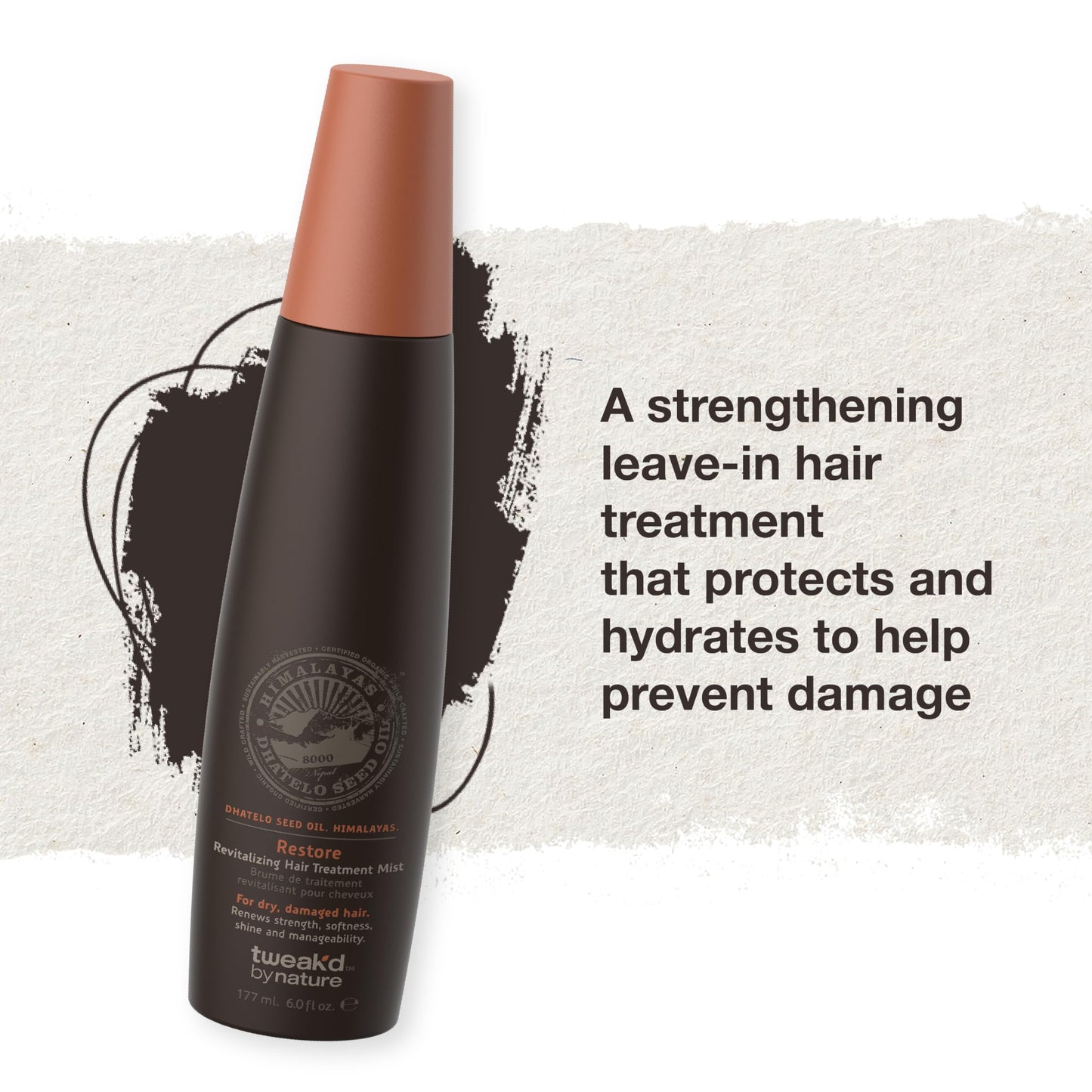Tweak’d by Nature - Restore Revitalizing Hair Treatment Mist, Strengthens and Protects Hair for Soft Feel and Healthy Shine, Cruelty Free
