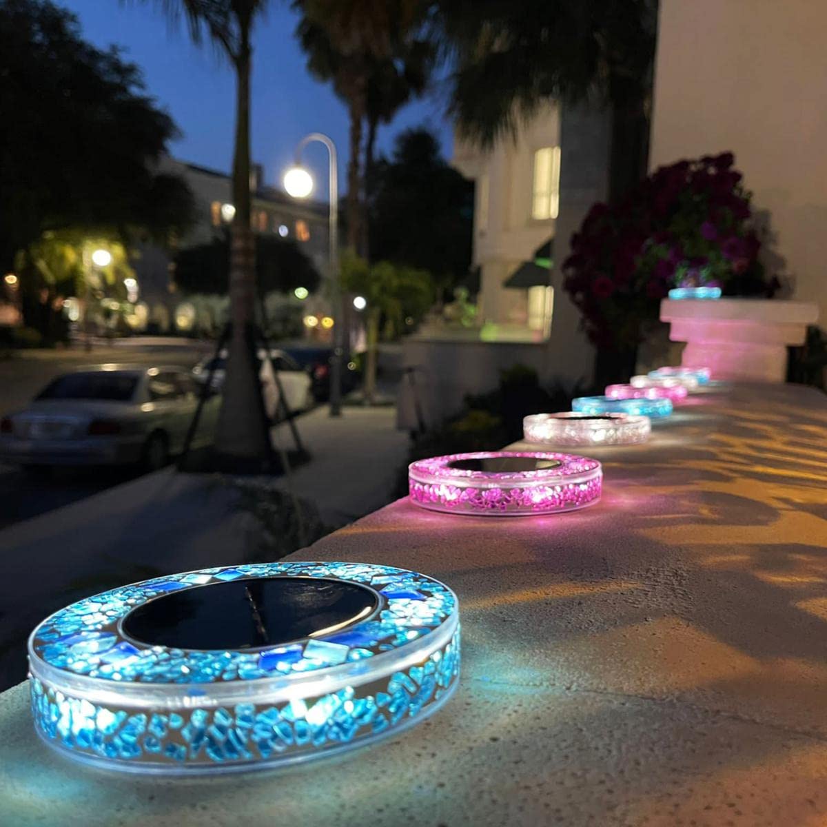 Bell and Howell Mosaic Solar Disk Lights 6-Pack - Tan, 0.83''H x 4.53'' Diameter each (732-725)