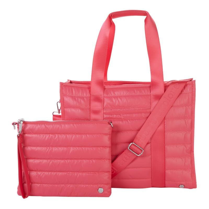 Samantha Brown Quilted Tote & Crossbody Bag 2-piece Set