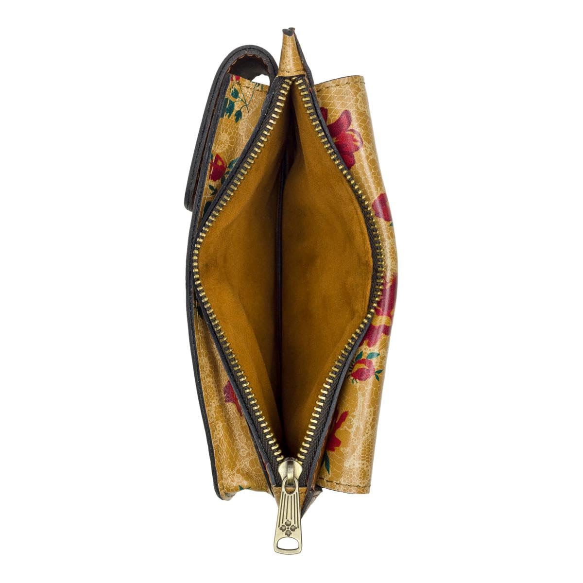 Patricia Nash Chiavella Leather Phone Crossbody with RFID Protection, 5" L x 2" W x 8" H, Ruby Red Croco