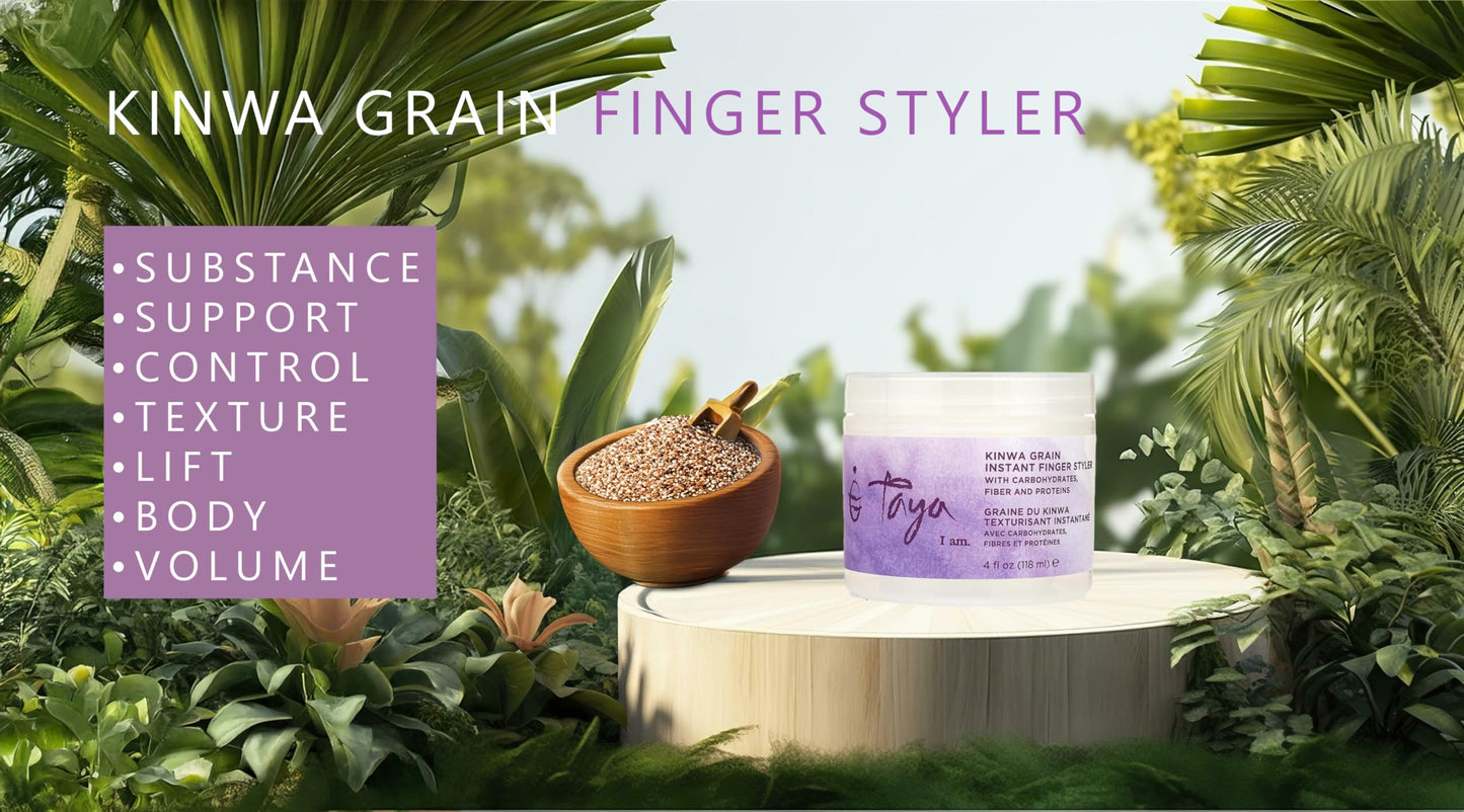 Taya Kinwa Grain Instant Finger Styler, 5-in-1 Multi-Tasking Styling formula – Hair Texturizer Paste, Hair Volumizer Styling Cream. Effortless Styling Just by Using Your Fingers