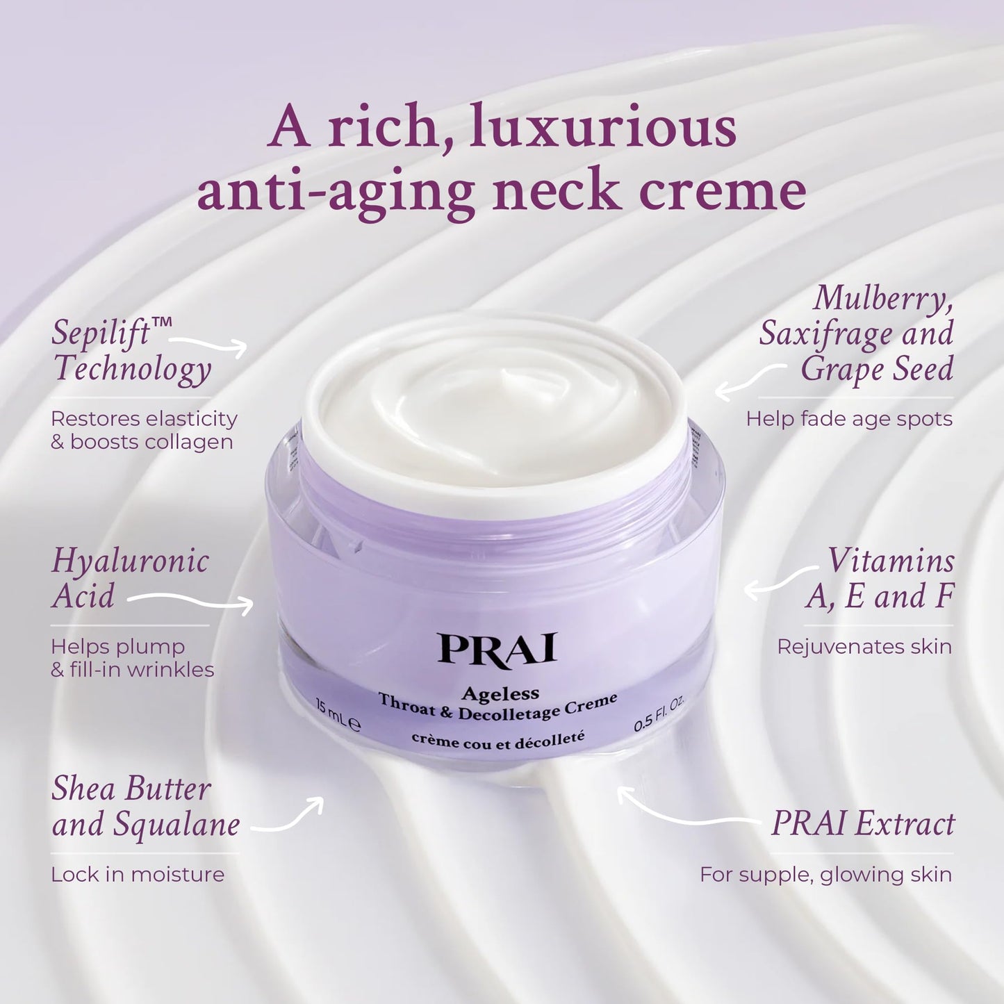 PRAI Neck Creme for Tightening & Firming Beauty | Neck Firming Cream That Boosts Elasticity | Cruelty & Paraben-Free Vegan Neck Tightening Cream | Neck and Chest Firming Cream With Hyaluronic Acid
