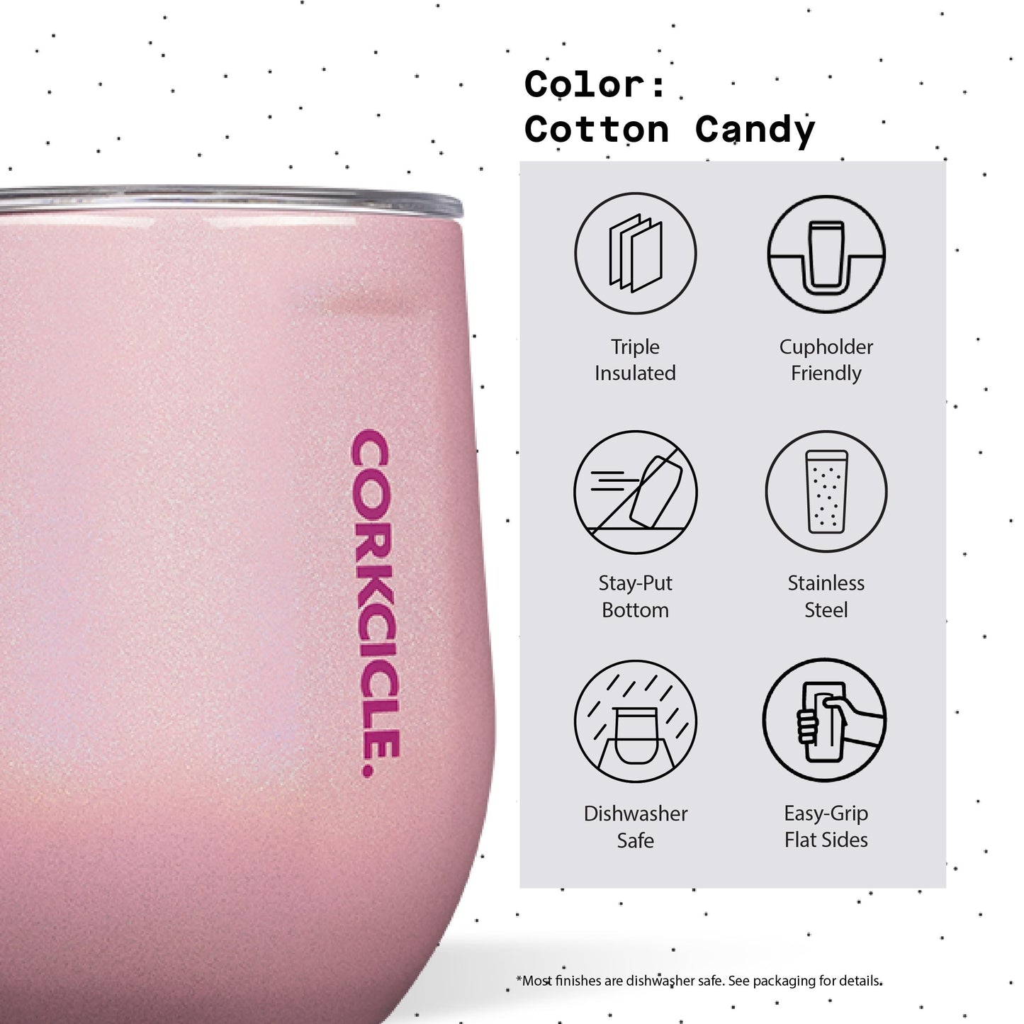 Corkcicle Stemless Insulated Wine Glass Tumbler, 12 oz – Stainless Steel Stemless Wine Glass Keeps Beverages Cold for 6 Hrs, Hot for 3 Hrs