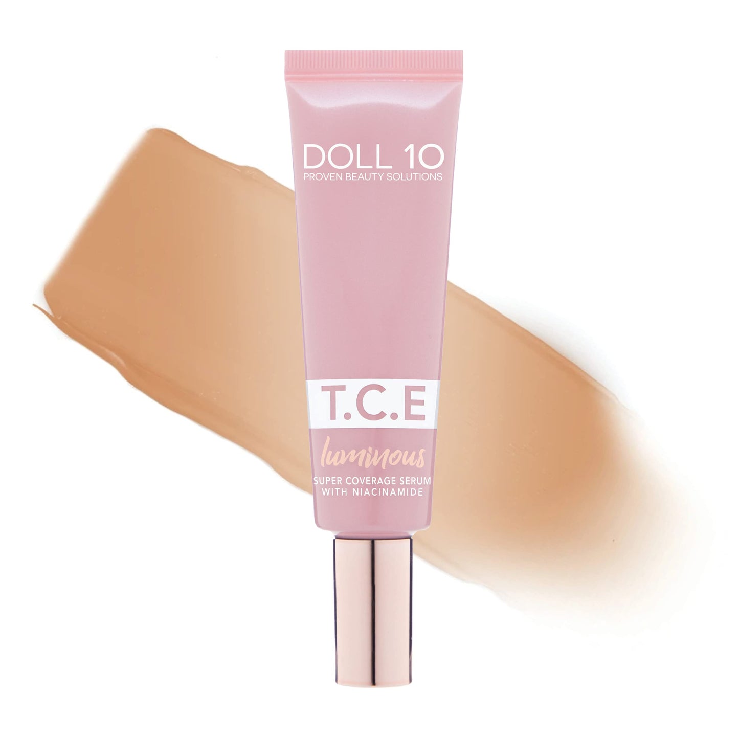 Doll 10 TCE Luminous Super Coverage Serum with Niacinamide - Full Coverage Tinted Foundation Makeup