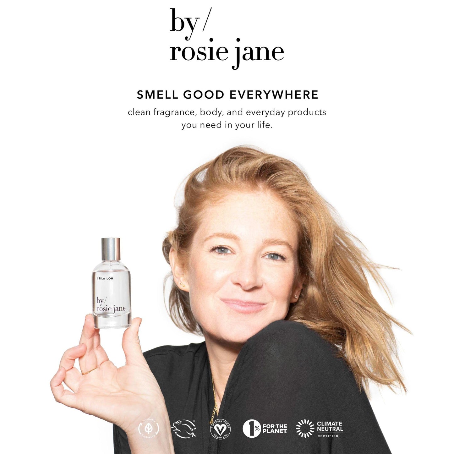 By Rosie Jane Eau De Parfum Travel Spray - Clean Perfume for Women - Essential Oil Mist with Notes of Nude Musk & Sweet Rose - Women's Fragrances