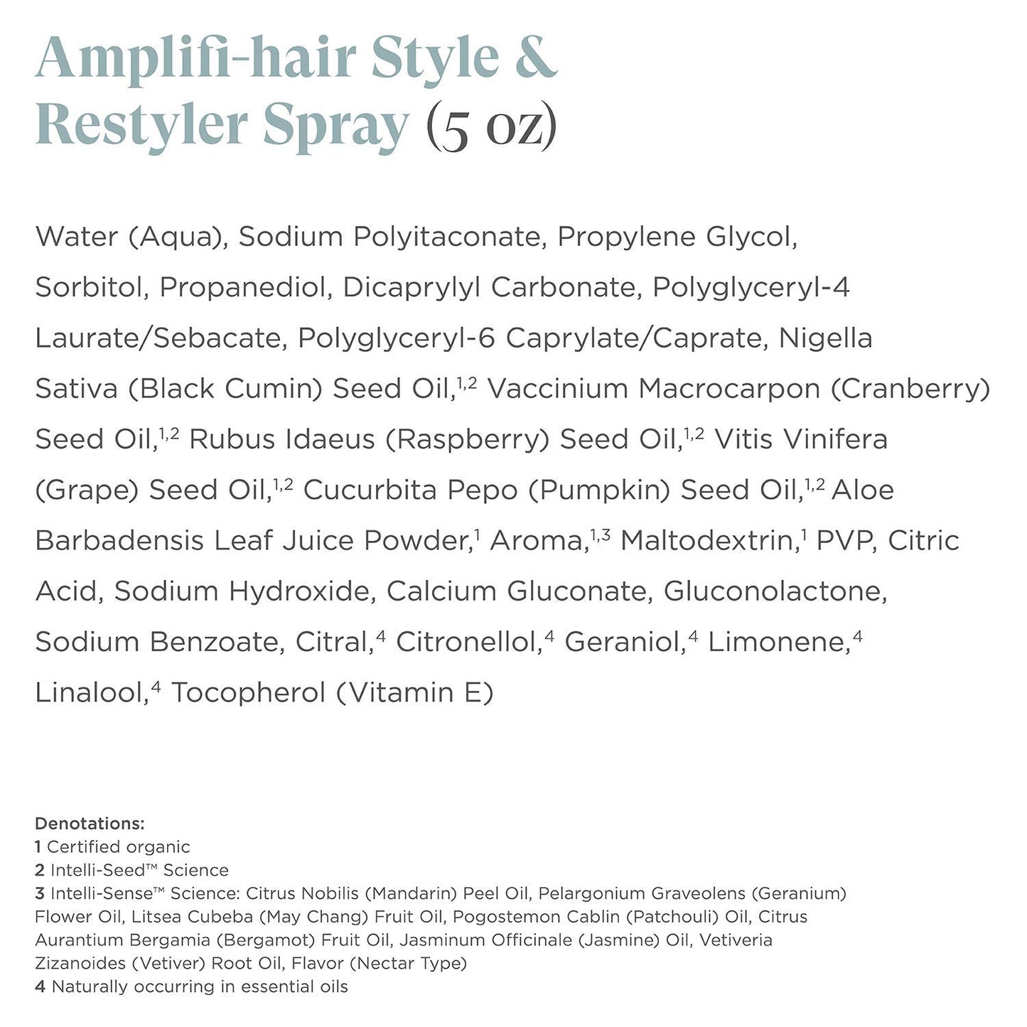 Intelligent Nutrients Amplifi-hair Style & Restyler Spray - Formerly Volumizing Spray - Non-Aerosol Hair Spray for Volume, Texture & Hold (5 oz)