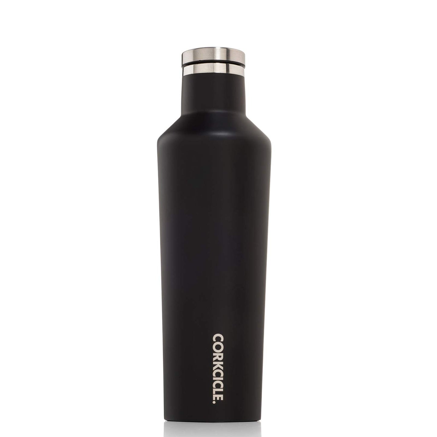 Corkcicle Canteen - Water Bottle and Thermos - Keeps Beverages Cold for Over 25, Hot for Over 12 Hours - Triple Insulated with Shatterproof Stainless Steel Construction - Matte Black - 16 oz.