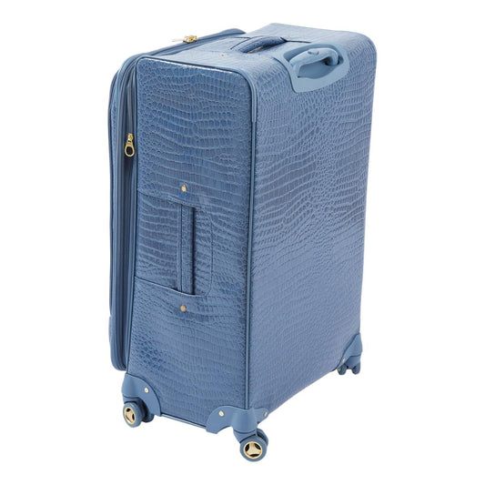 Samantha Brown 26" Exp Spinner luggage - Durable croco-embossed PVC - Bravo Blue