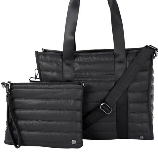 Samantha Brown Quilted Tote & Crossbody Bag 2-piece Set