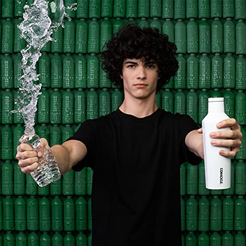 Corkcicle Snowdrift Insulated Bottle, Stainless Steel, White, 47 cl