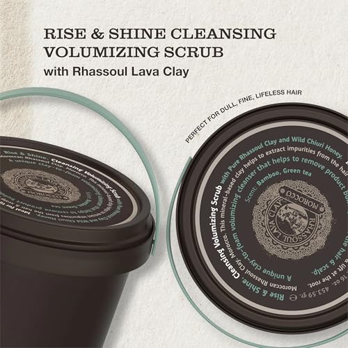 Tweak’d by Nature - Rise & Shine Cleansing Volumizing Hair Scrub for Scalp Treatment, Super Size Exfoliating Scrub for Thicker-Looking Hair, with Rhassoul Lava Clay, Cruelty Free (16 ounces)