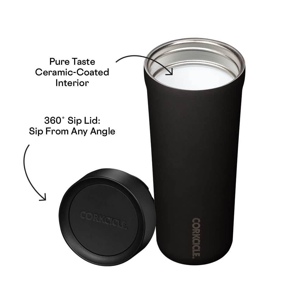 Corkcicle Commuter Cup Insulated Stainless Steel Leak Proof Travel Coffee Mug Keeps Beverages Cold for 9 Hours and Hot for 3 Hours, Nebula, 17 oz