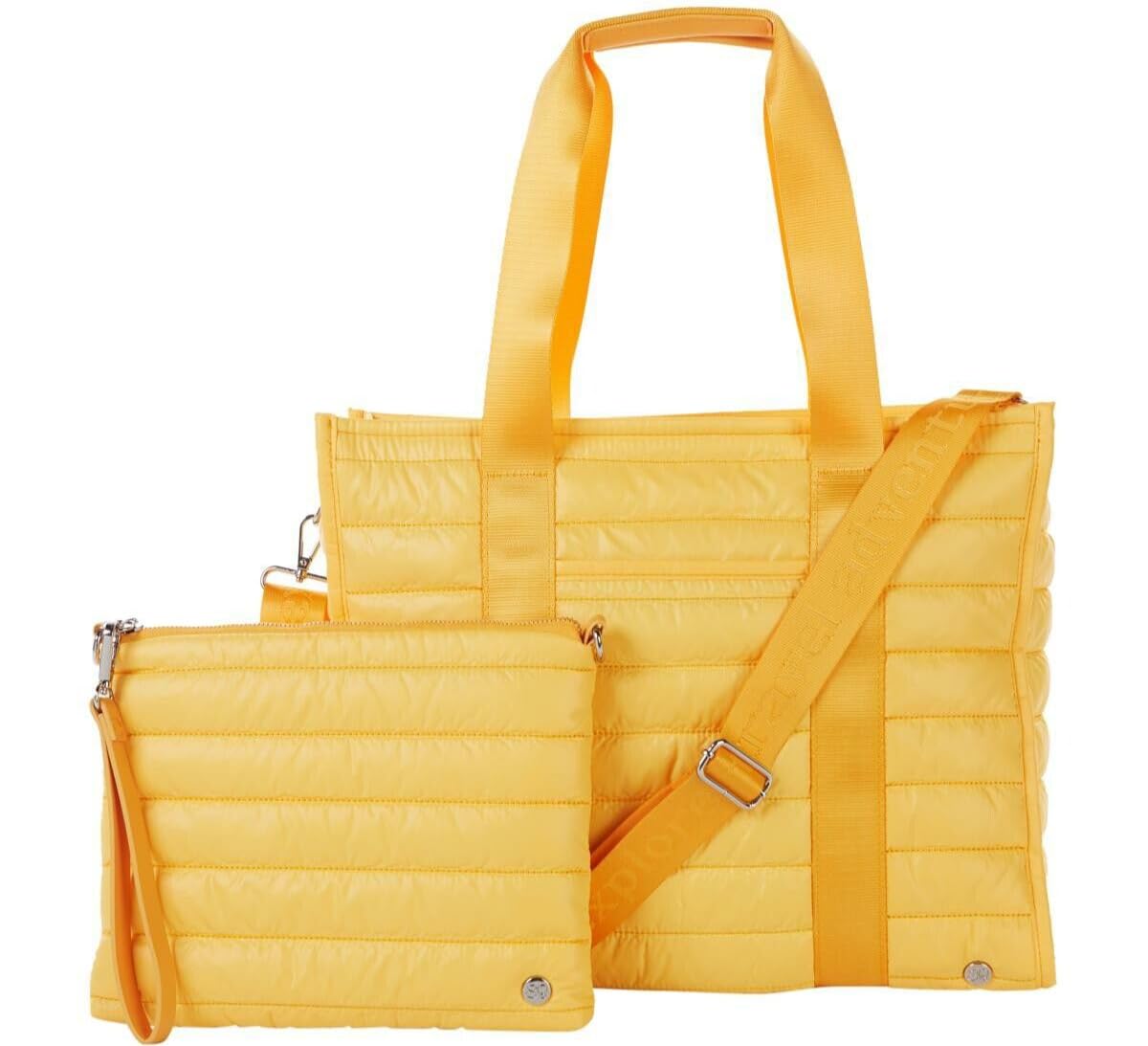 Samantha Brown Quilted Tote & Crossbody Bag 2-piece Set