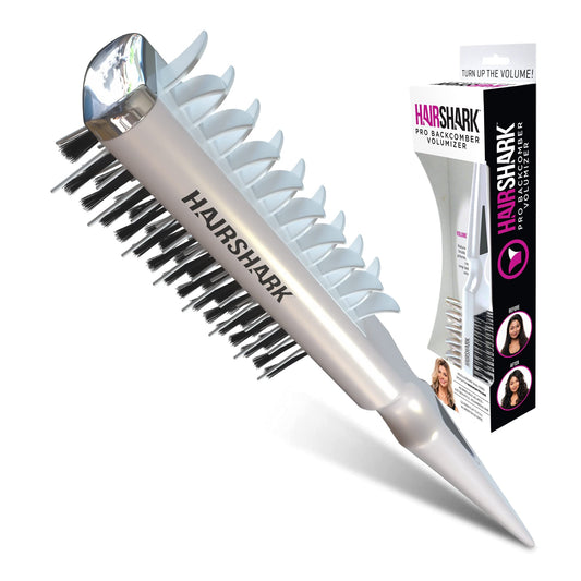 HAIRSHARK 3-in-1 Volume Hair Brush, Two-Sided Backcombing/Scalp Brush w/ Boar and Polymer Bristles, Easy To Use Styling Comb for All Hair Types, Volume, Blow Dry Look, & Wave Brush