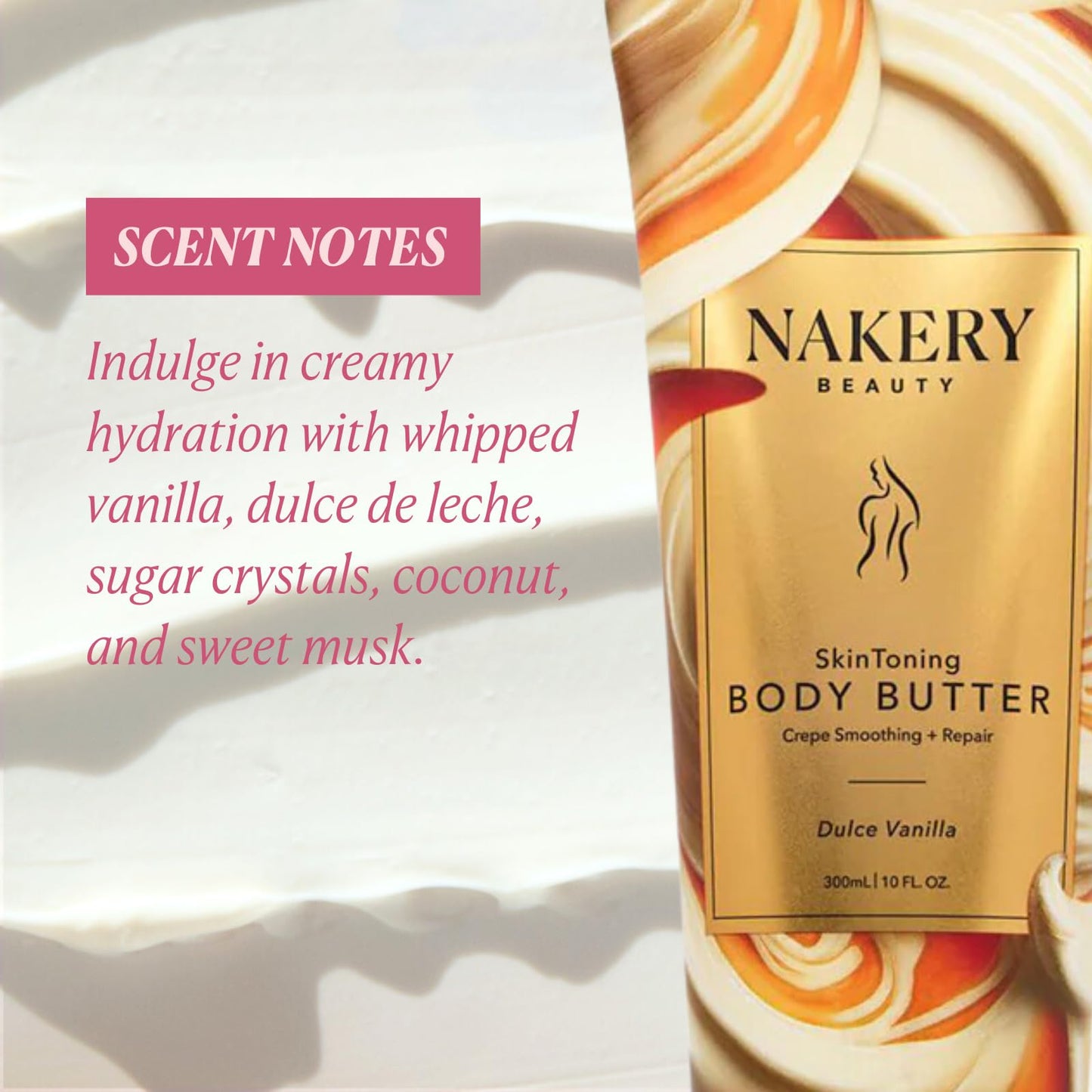 Nakery Body Butter Anti Aging Moisturizer - Body Cream Skin Tightening Cream & Neck Firming Cream, Moisturizing Cream & Neck Tightening Cream for Body & Face Cream for Dry Skin 300ml