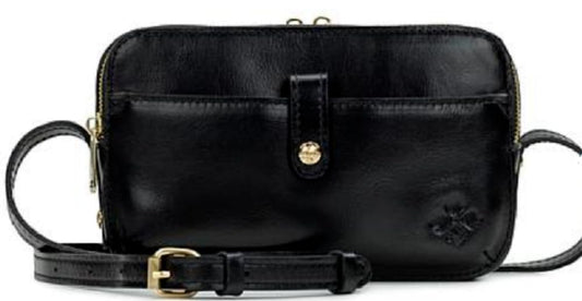 Patricia Nash Alessa Leather Crossbody Bag Black w/Dustbag
