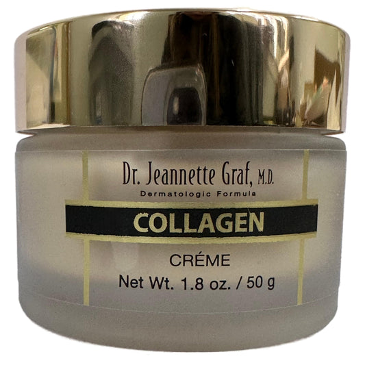TWEAKERZ Dr Jeannette Graf Collagen Crème 1.8 oz - Hydrolyzed Collagen and Hydrolyzed Elastin Moisturizer Cream - AM and PM Face Cream Gold Jar