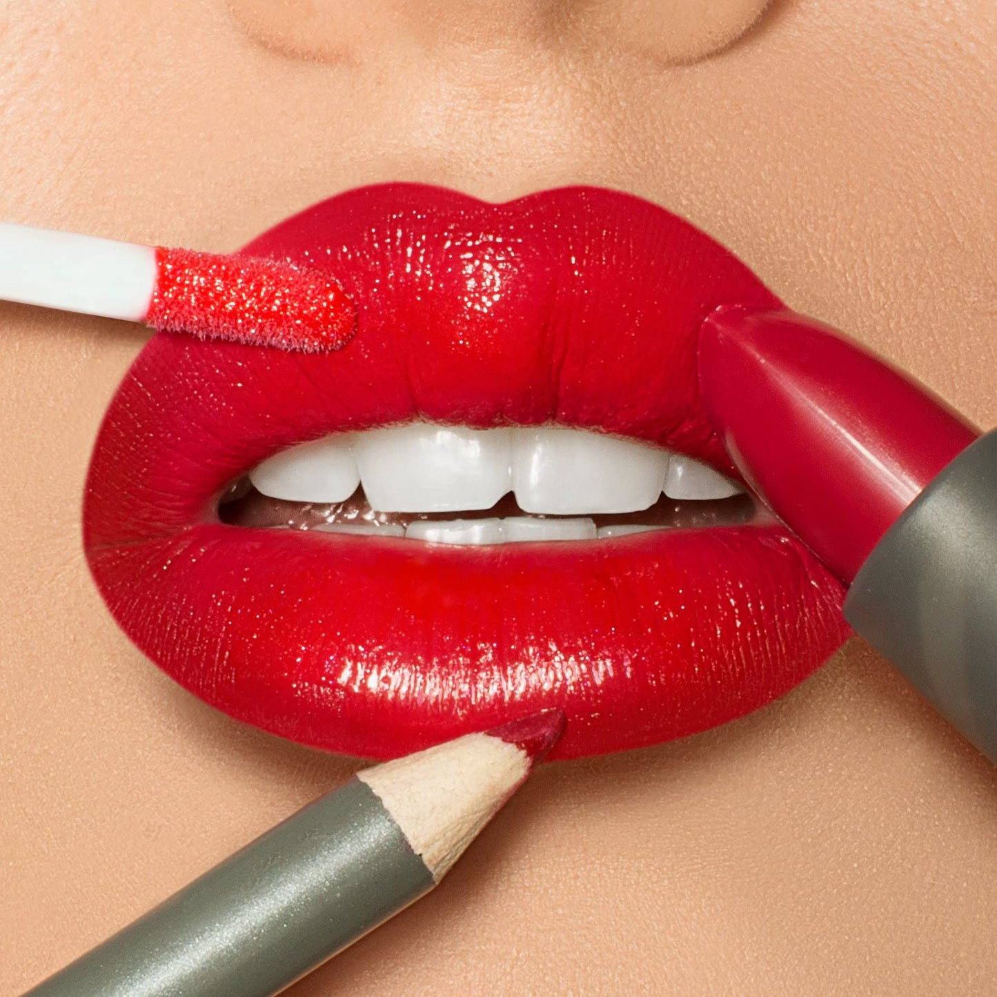 KAB Lipgloss, Lip Liner, & Lipstick Set – Essential Gel Lip Pencil, Matte Lipstick, & Lip Gloss Set with Sharpener – Cruelty-Free Lip Kit for Lasting Lip Color & Full Pout