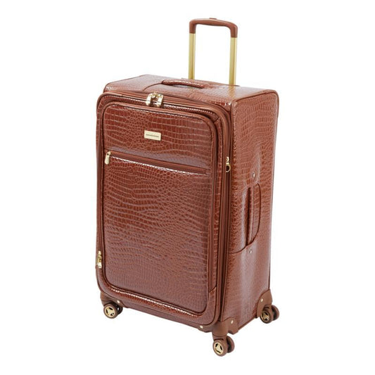 Samantha Brown 30" Exp Spinner luggage - Durable croco-embossed PVC - Chestnut -