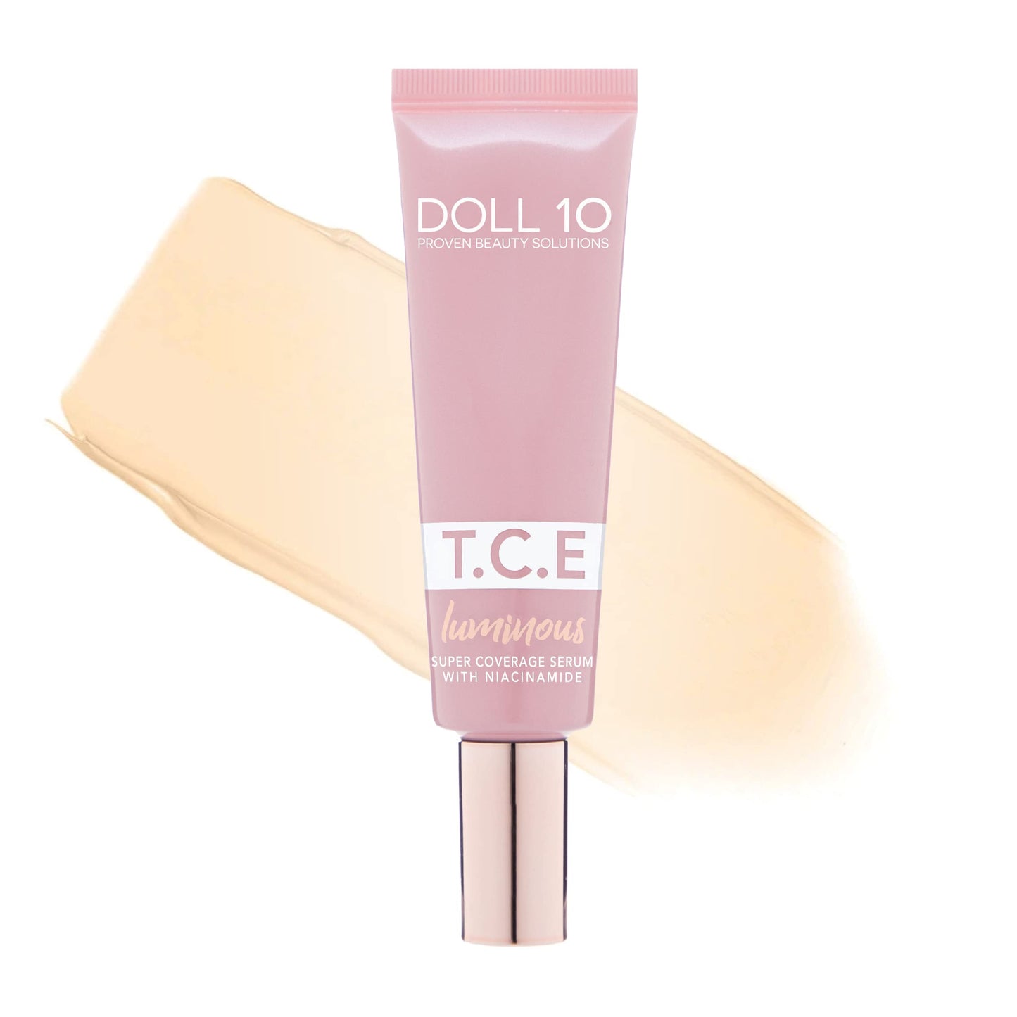 Doll 10 TCE Luminous Super Coverage Serum with Niacinamide - Full Coverage Tinted Foundation Makeup