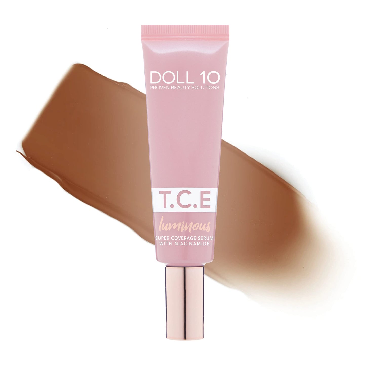 Doll 10 TCE Luminous Super Coverage Serum with Niacinamide - Full Coverage Tinted Foundation Makeup