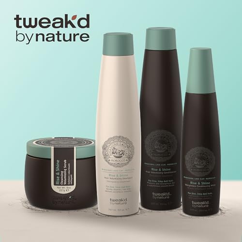 Tweak’d by Nature - Rise & Shine Cleansing Volumizing Hair Scrub for Scalp Treatment, Super Size Exfoliating Scrub for Thicker-Looking Hair, with Rhassoul Lava Clay, Cruelty Free (16 ounces)