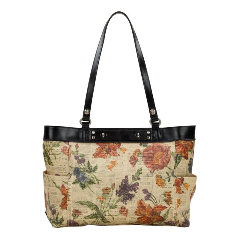 Patricia Nash Ria Coated Canvas Tote, Parisian Newspaper Print