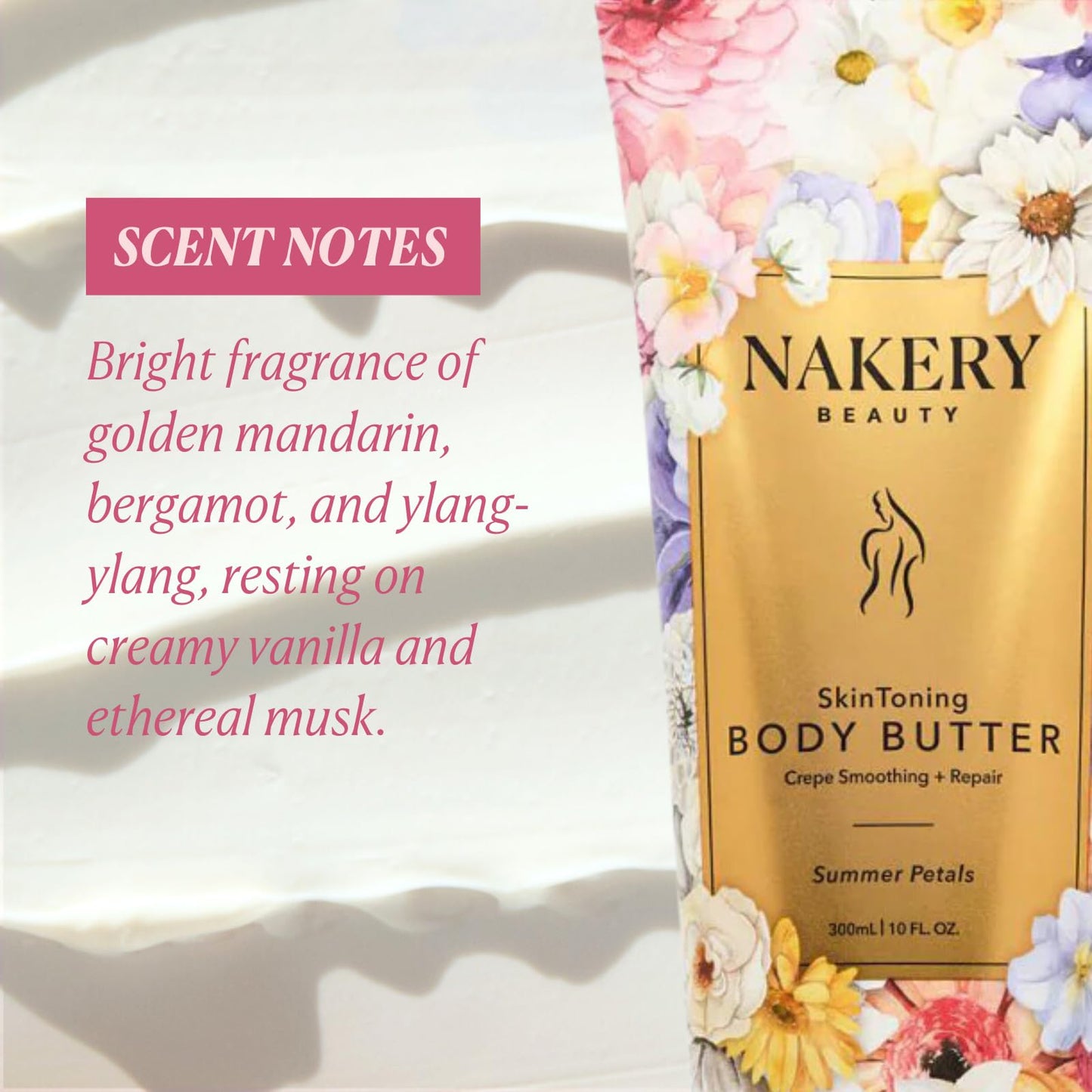 Nakery Body Butter Anti Aging Moisturizer - Body Cream Skin Tightening Cream & Neck Firming Cream, Moisturizing Cream & Neck Tightening Cream for Body & Face Cream for Dry Skin 300ml