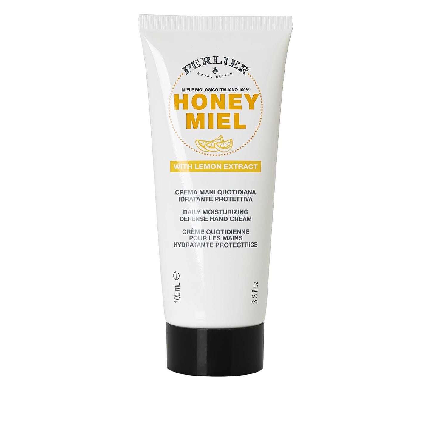 Perlier Honey Miel Daily Moisturizing Defense Hand Cream with Lemon Extract, 3.3 oz